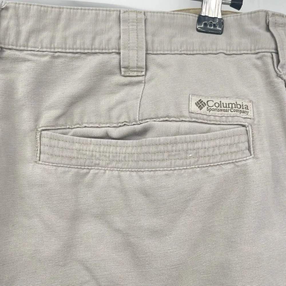 Columbia 38x32 Utility Pants Mens Tan Cotton Rugged Cargo Hiking AM8431‎
